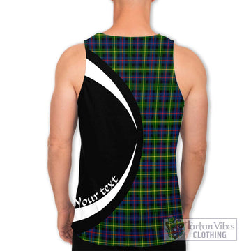 Farquharson Modern Tartan Men's Tank Top with Family Crest Circle Style