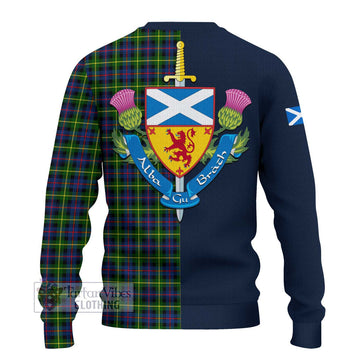 Farquharson Modern Tartan Ugly Sweater with Scottish Lion Royal Arm Half Style