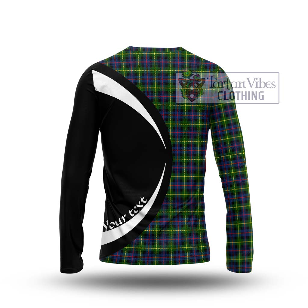 Farquharson Modern Tartan Long Sleeve T-Shirt with Family Crest Circle Style - Tartan Vibes Clothing