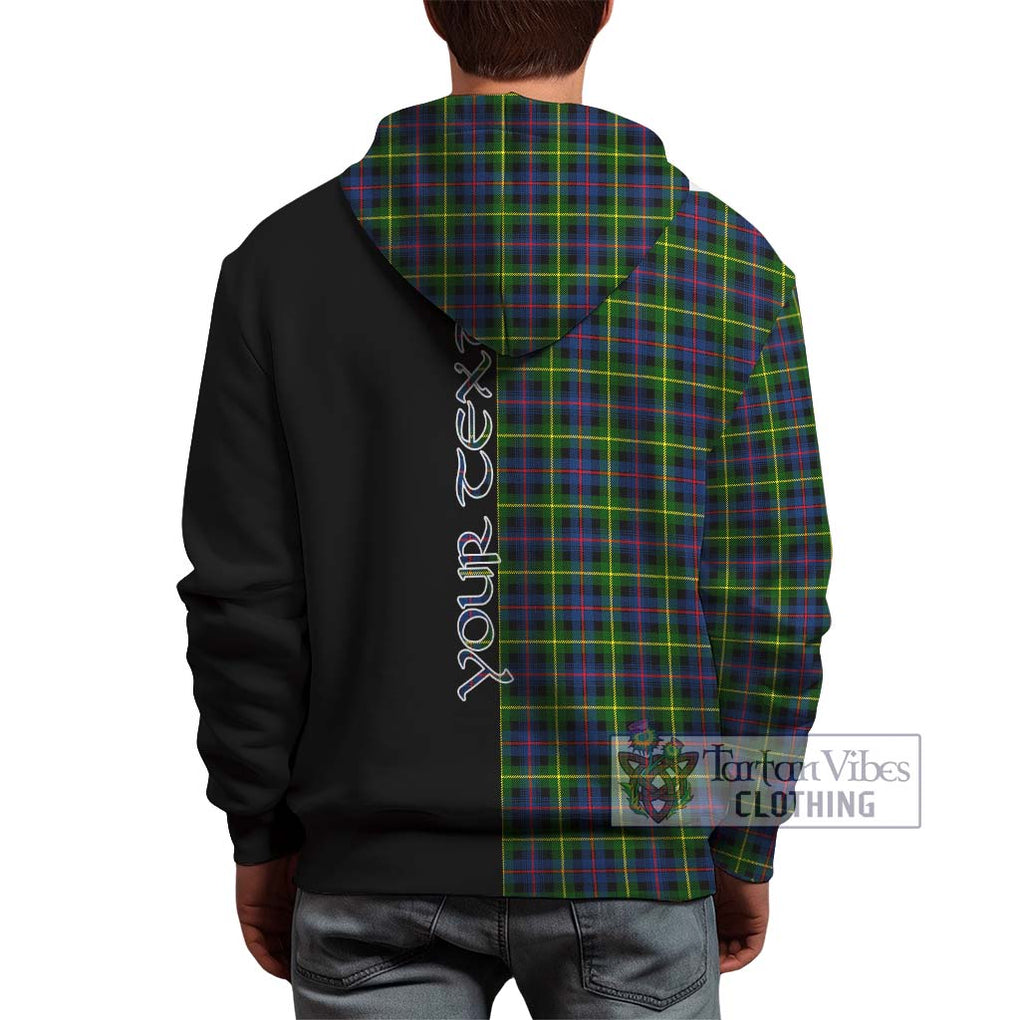 Farquharson Modern Tartan Hoodie with Family Crest and Half Of Me Style - Tartanvibesclothing Shop