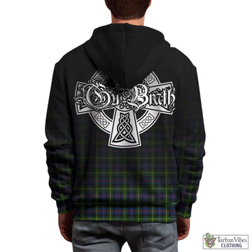 Farquharson Modern Tartan Hoodie Featuring Alba Gu Brath Family Crest Celtic Inspired