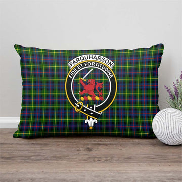 Farquharson Modern Tartan Pillow Cover with Family Crest