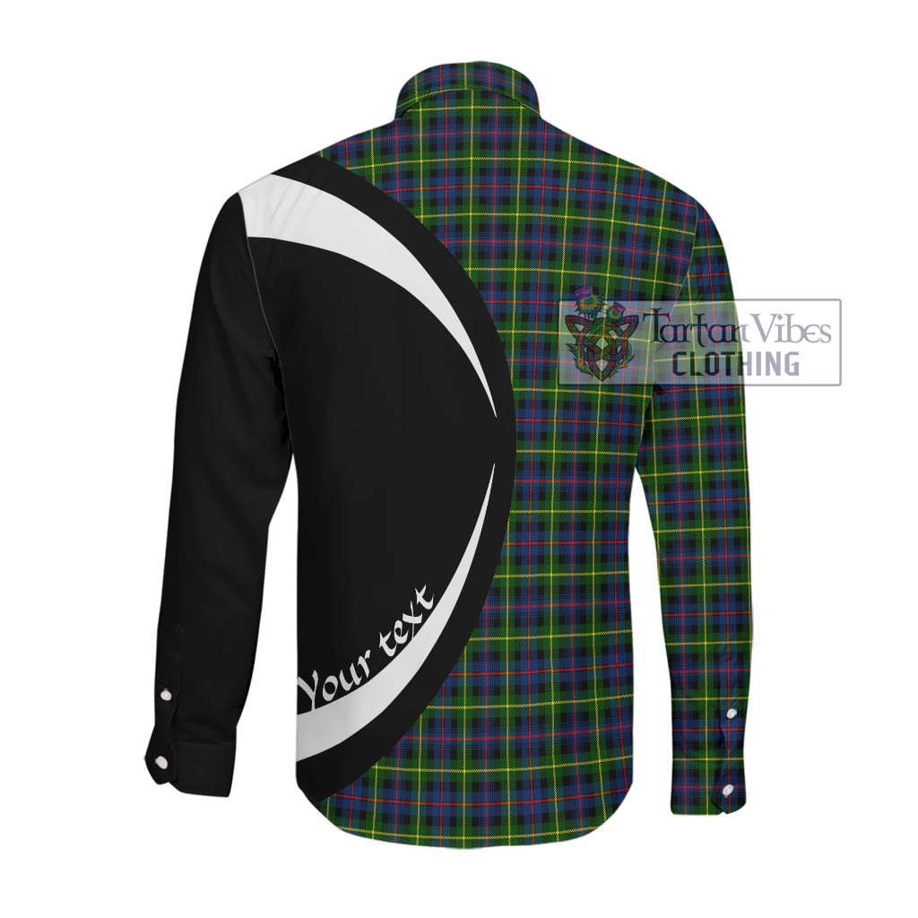 Farquharson Modern Tartan Long Sleeve Button Up with Family Crest Circle Style Men's Shirt - Tartan Vibes Clothing