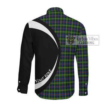 Farquharson Modern Tartan Long Sleeve Button Up with Family Crest Circle Style