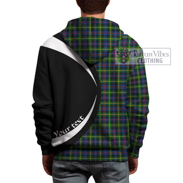 Farquharson Modern Tartan Hoodie with Family Crest Circle Style