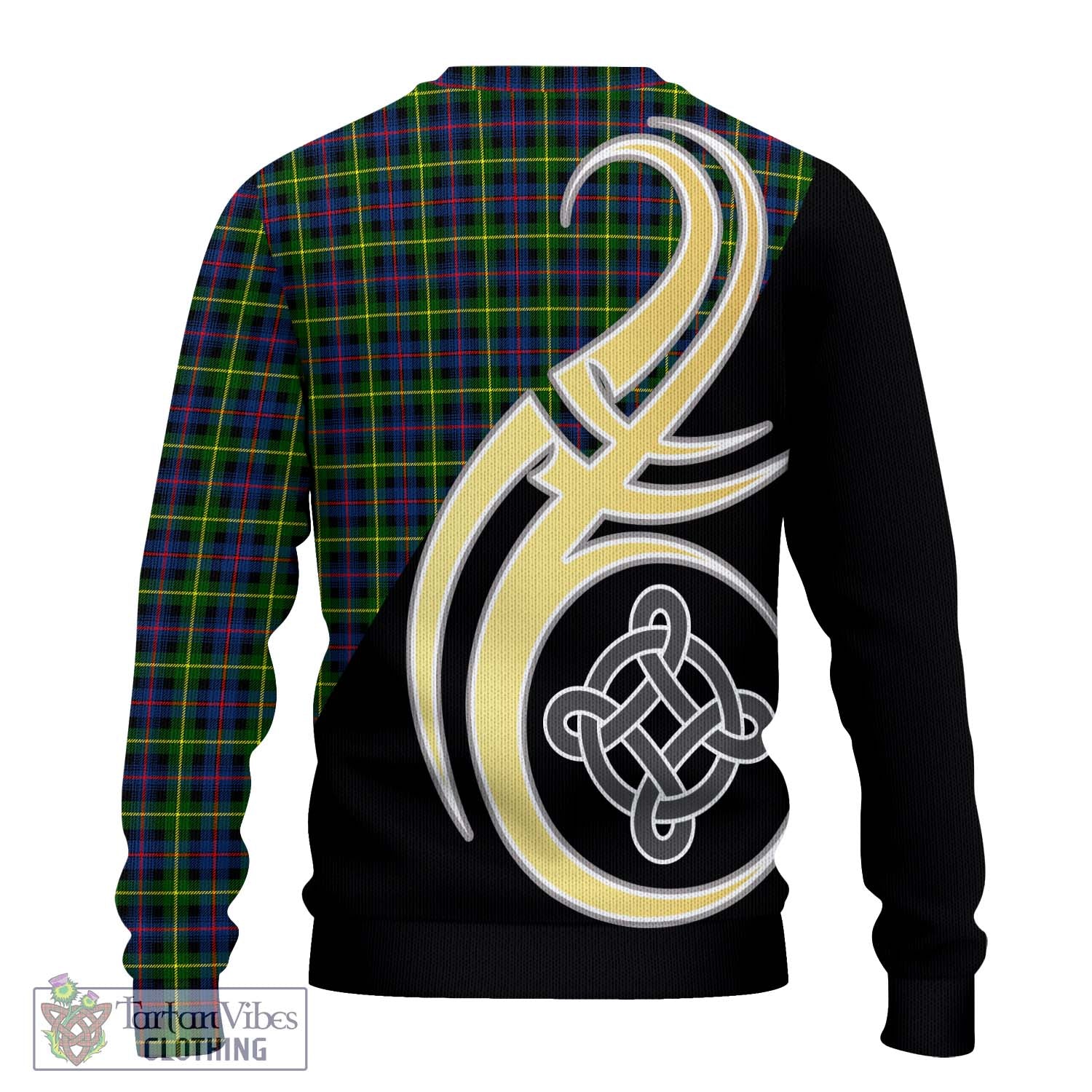 Farquharson Modern Tartan Knitted Sweater with Family Crest and Celtic Symbol Style - Tartan Vibes Clothing