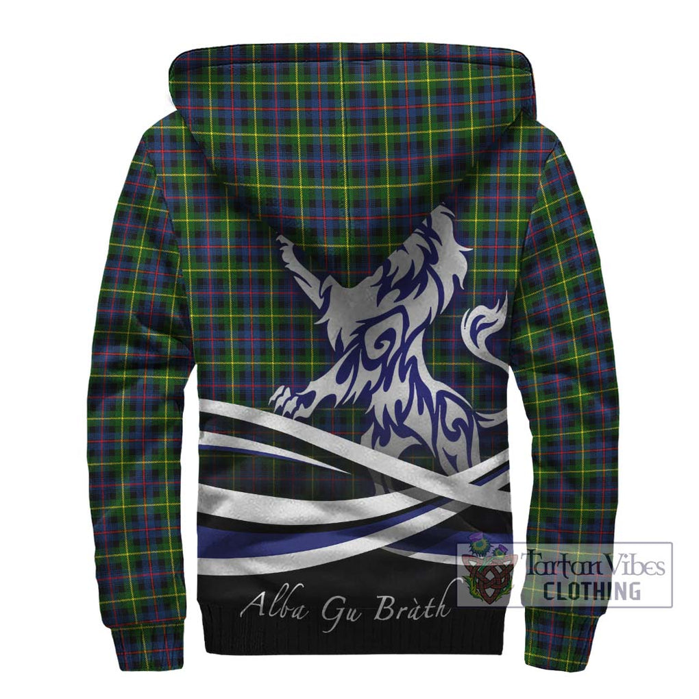 Farquharson Modern Tartan Sherpa Hoodie with Alba Gu Brath Regal Lion Emblem - Tartanvibesclothing Shop