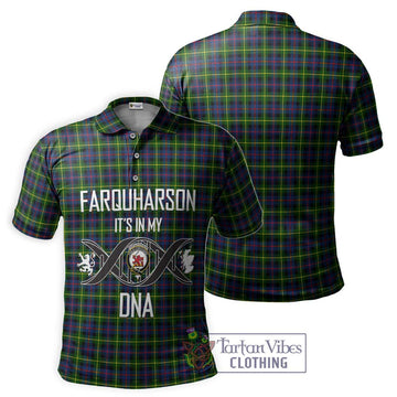 Farquharson Modern Tartan Polo Shirt with Family Crest DNA In Me Style