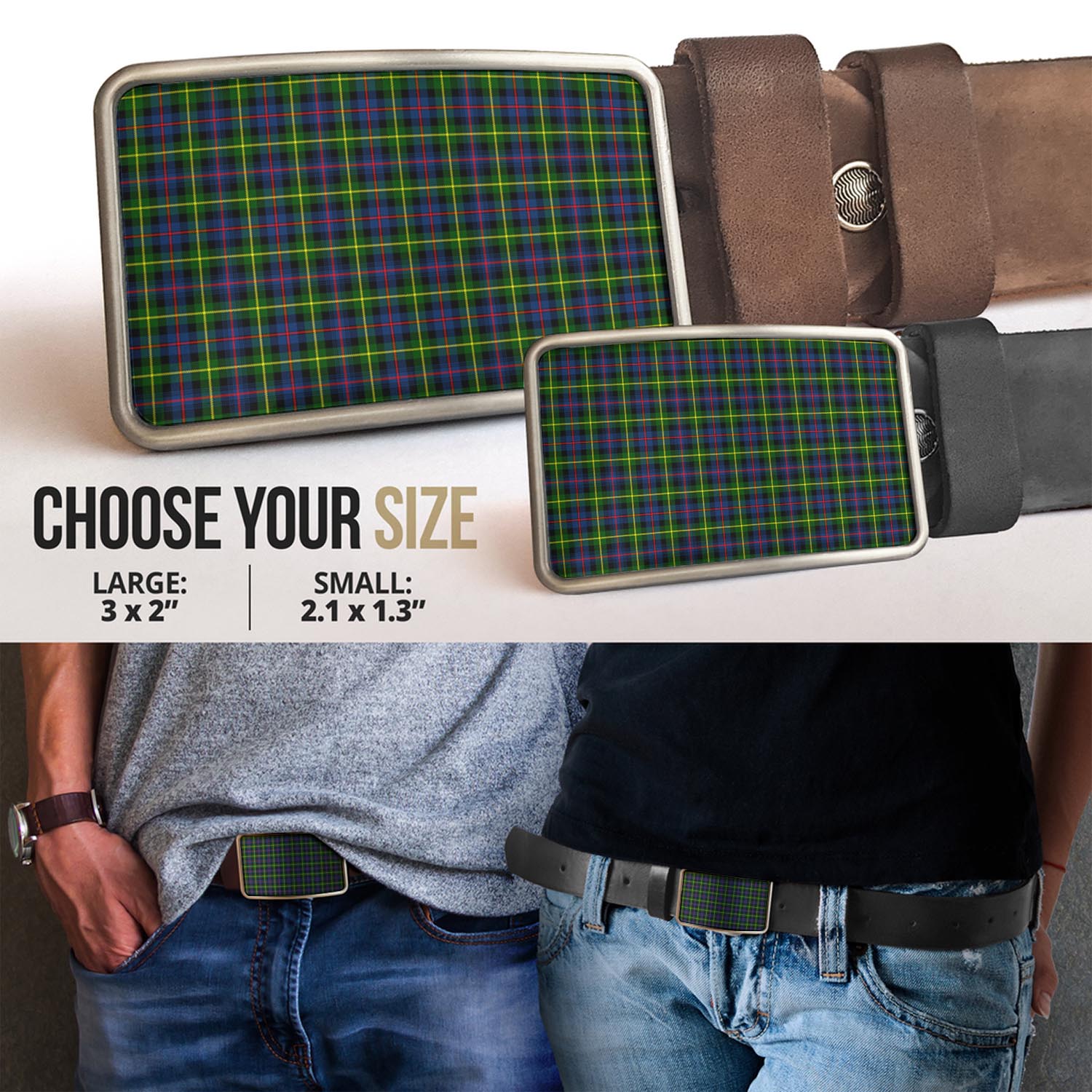 Farquharson Modern Tartan Belt Buckles - Tartan Vibes Clothing