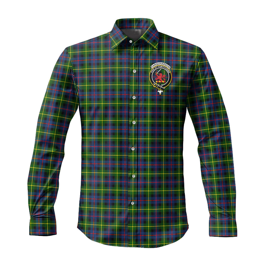 farquharson-modern-tartan-long-sleeve-button-up-shirt-with-family-crest