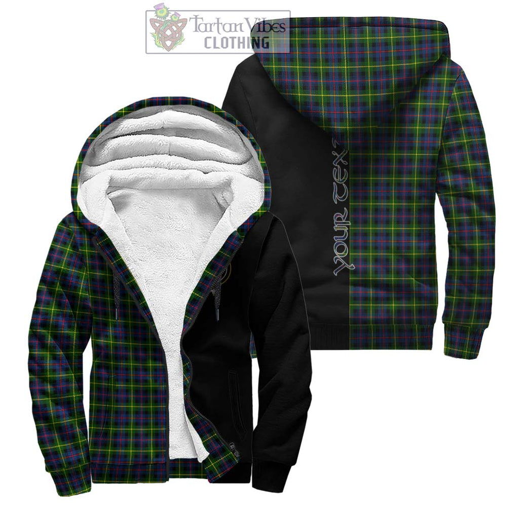 Farquharson Modern Tartan Sherpa Hoodie with Family Crest and Half Of Me Style Unisex - Tartanvibesclothing Shop