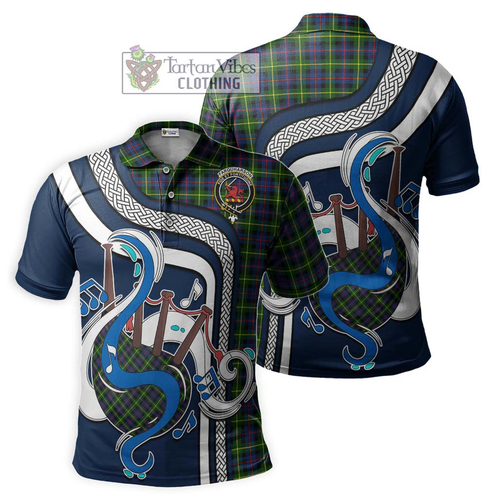 Tartan Vibes Clothing Farquharson Modern Tartan Polo Shirt with Epic Bagpipe Style