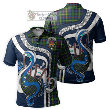 Farquharson Modern Tartan Polo Shirt with Epic Bagpipe Style