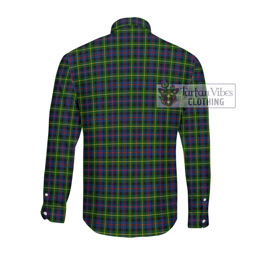 Farquharson Modern Tartan Long Sleeve Button Shirt with Family Crest DNA In Me Style - Tartanvibesclothing Shop