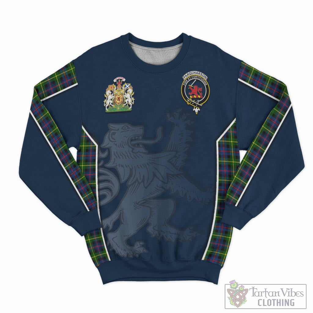 Tartan Vibes Clothing Farquharson Modern Tartan Sweater with Family Crest and Lion Rampant Vibes Sport Style