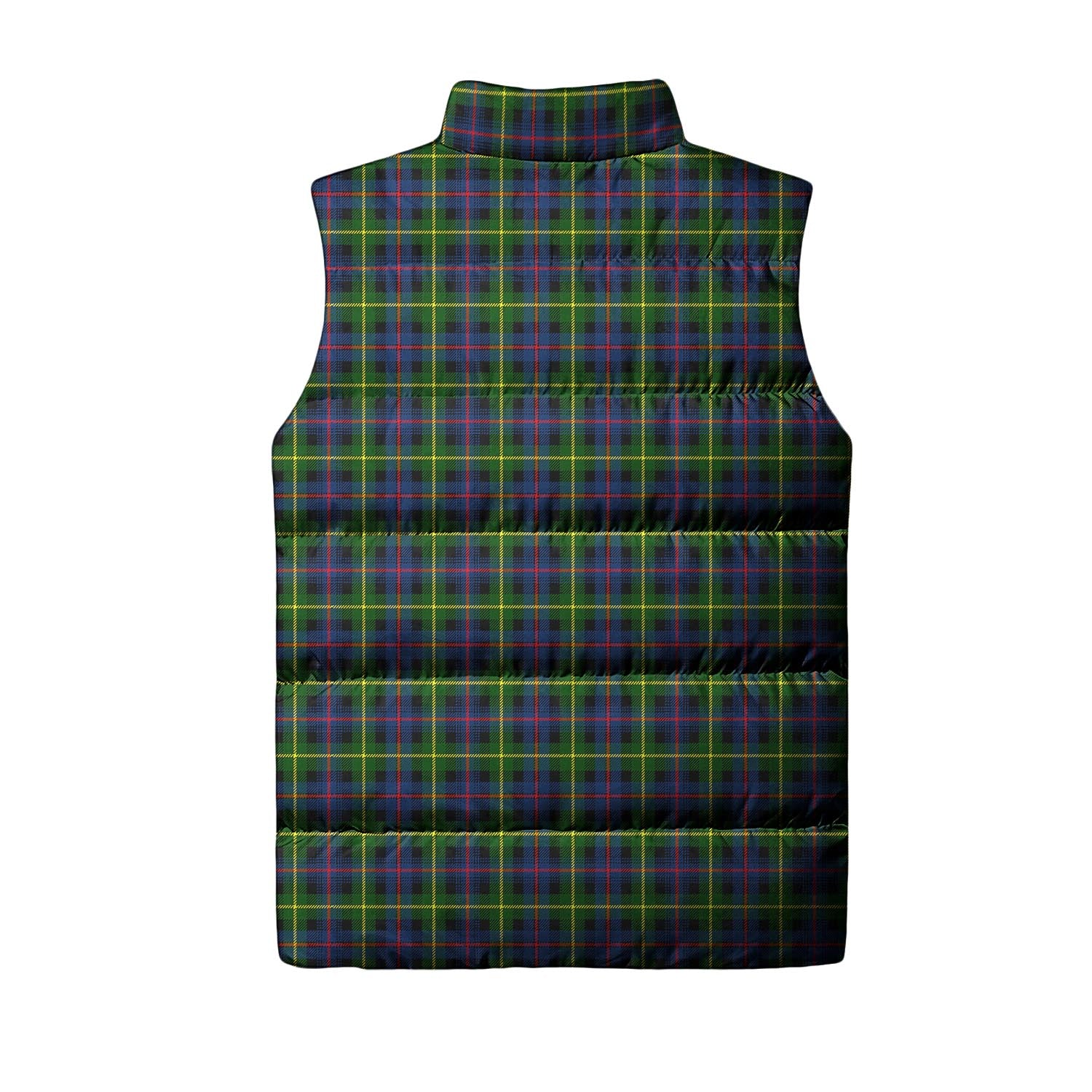 Farquharson Modern Tartan Sleeveless Puffer Jacket with Family Crest - Tartanvibesclothing