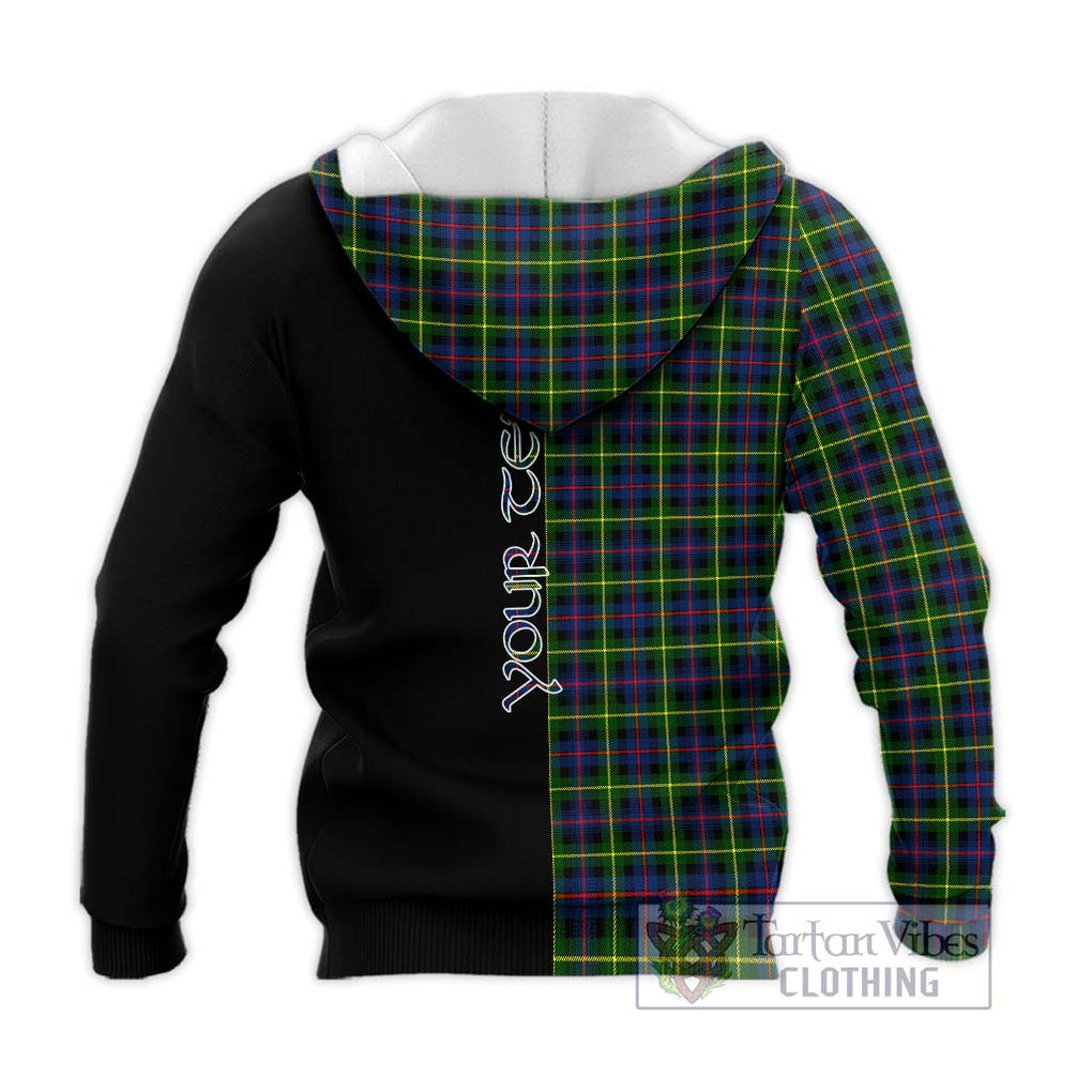 Farquharson Modern Tartan Knitted Hoodie with Family Crest and Half Of Me Style - Tartanvibesclothing Shop