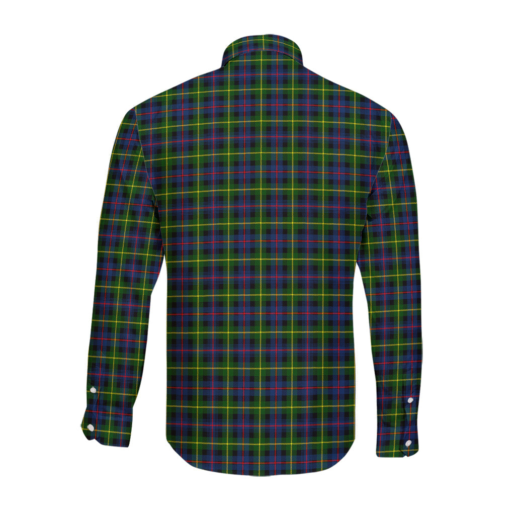 farquharson-modern-tartan-long-sleeve-button-up-shirt-with-family-crest