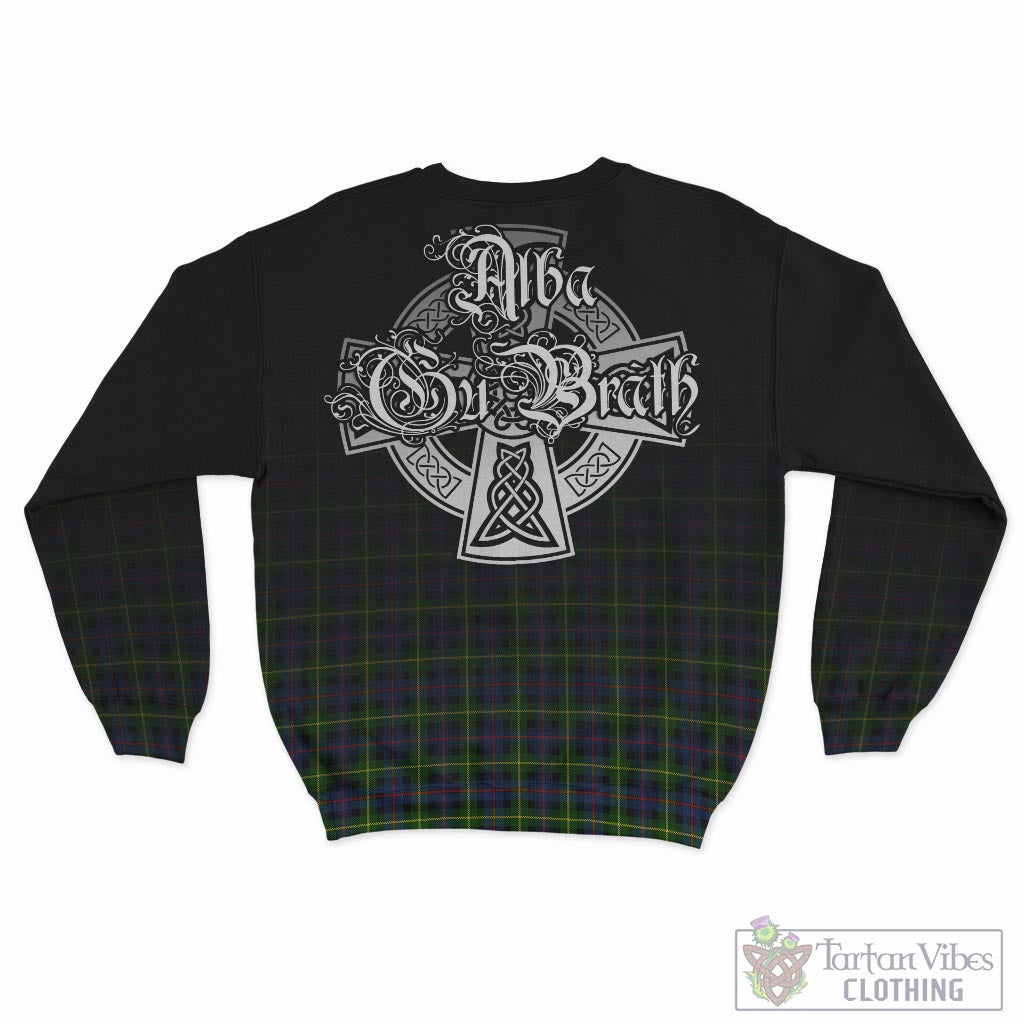 Tartan Vibes Clothing Farquharson Modern Tartan Sweatshirt Featuring Alba Gu Brath Family Crest Celtic Inspired