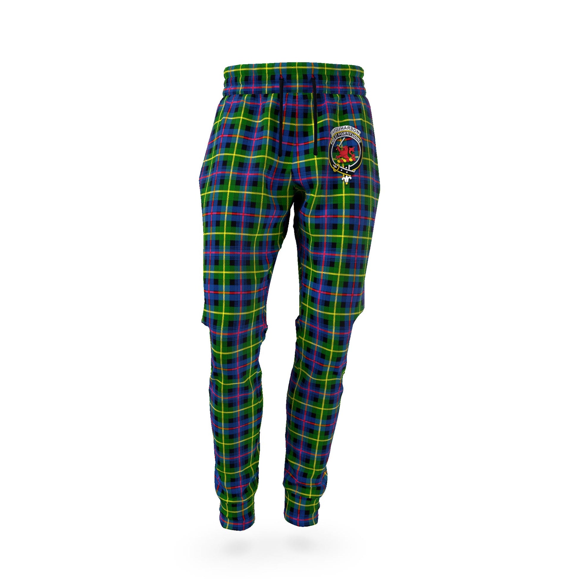 Farquharson Modern Tartan Joggers Pants with Family Crest - Tartan Vibes Clothing