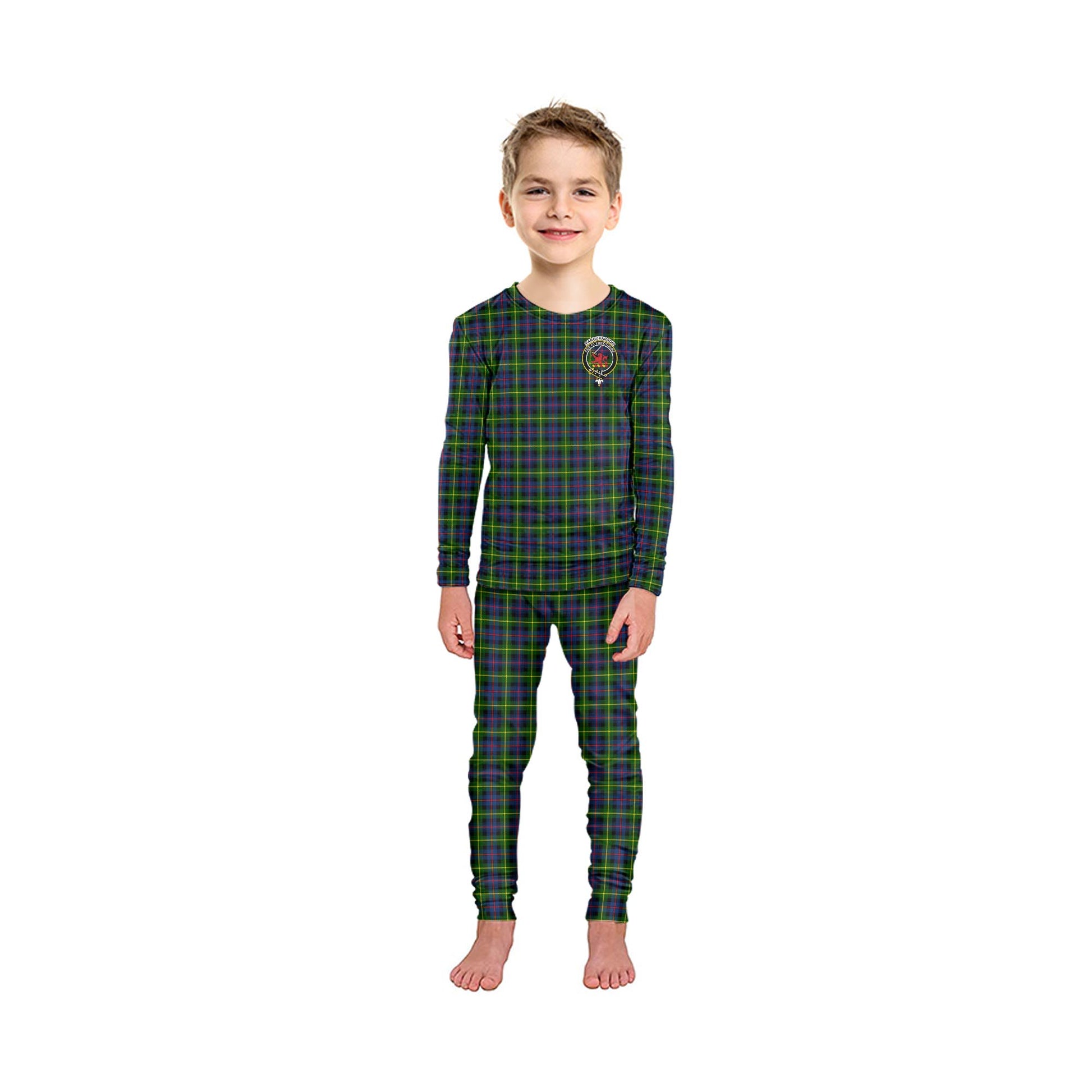 Farquharson Modern Tartan Pajamas Family Set with Family Crest - Tartan Vibes Clothing