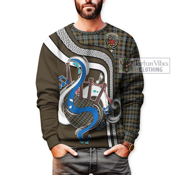 Farquharson Weathered Tartan Sweatshirt with Epic Bagpipe Style