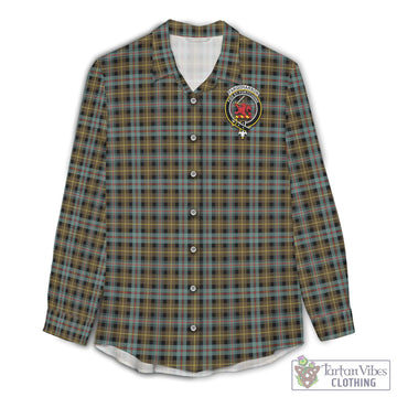 Farquharson Weathered Tartan Women's Casual Shirt with Family Crest