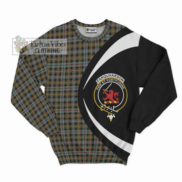 Farquharson Weathered Tartan Sweatshirt with Family Crest Circle Style