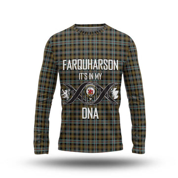 Farquharson Weathered Tartan Long Sleeve T-Shirt with Family Crest DNA In Me Style