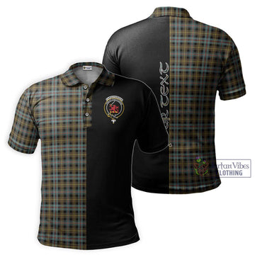 Farquharson Weathered Tartan Polo Shirt with Family Crest and Half Of Me Style