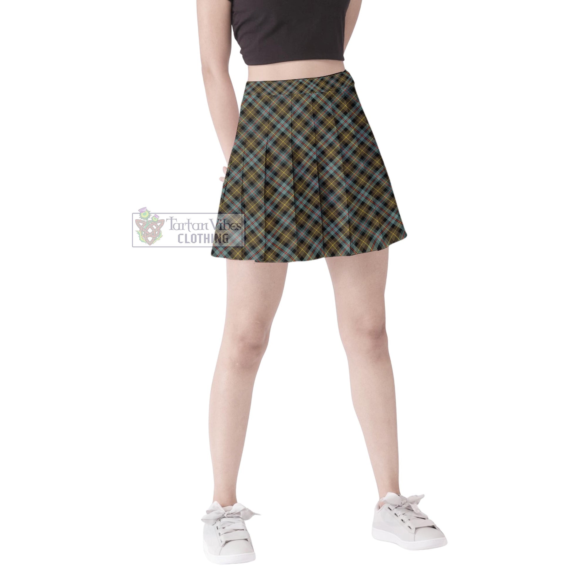 Tartan Vibes Clothing Farquharson Weathered Tartan Women's Plated Mini Skirt