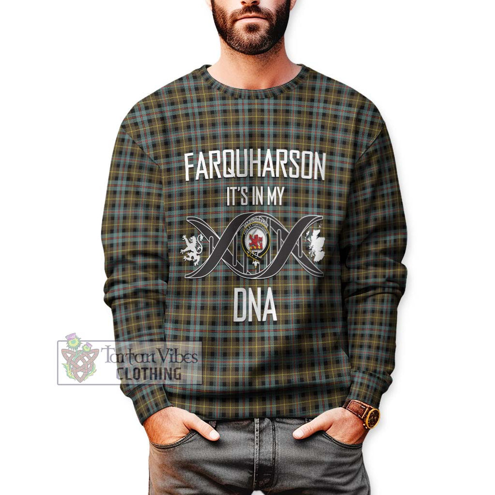 Farquharson Weathered Tartan Sweatshirt with Family Crest DNA In Me Style Unisex - Tartanvibesclothing Shop