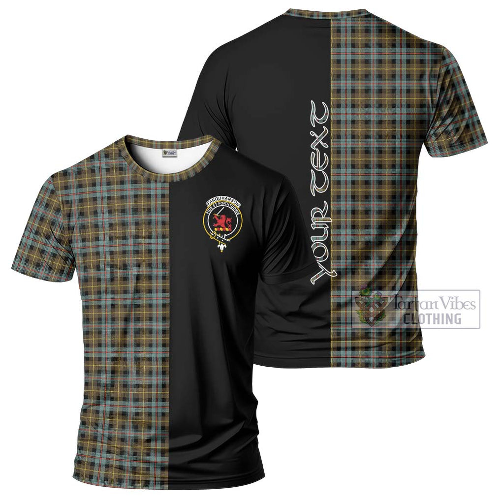 Farquharson Weathered Tartan T-Shirt with Family Crest and Half Of Me Style Kid's Shirt - Tartanvibesclothing Shop