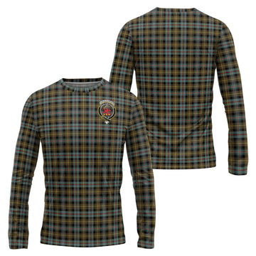 Farquharson Weathered Tartan Long Sleeve T-Shirt with Family Crest