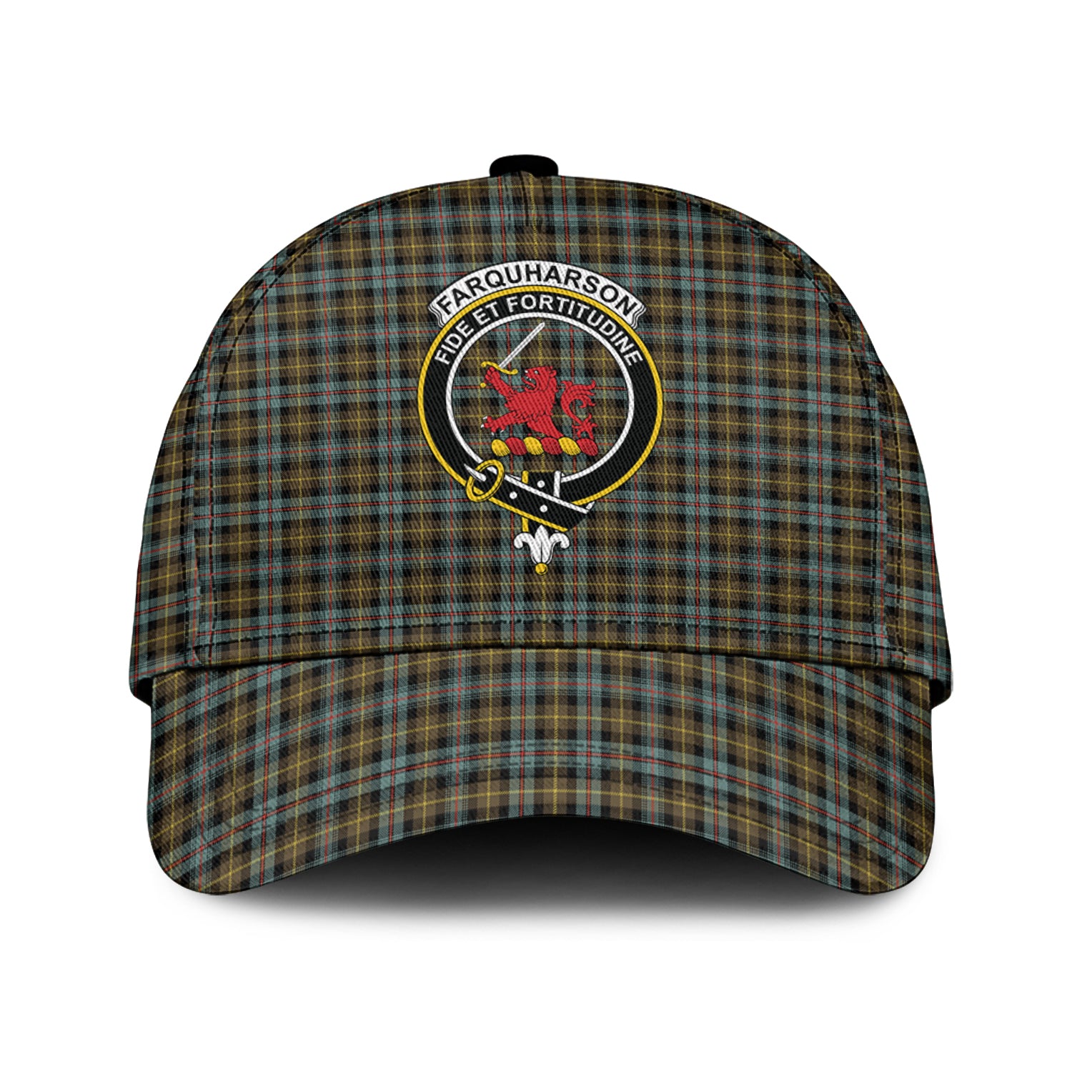 Farquharson Weathered Tartan Classic Cap with Family Crest Classic Cap Universal Fit - Tartan Vibes Clothing