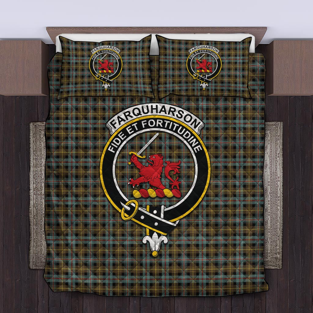 Farquharson Weathered Tartan Quilt Bed Set with Family Crest Twin - Tartan Vibes Clothing