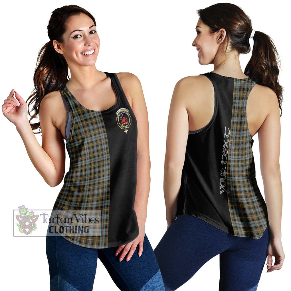 Farquharson Weathered Tartan Women's Racerback Tanks with Family Crest and Half Of Me Style 4XL - Tartanvibesclothing Shop