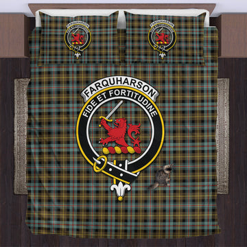 Farquharson Weathered Tartan Bedding Set with Family Crest