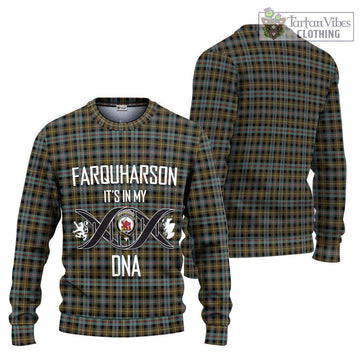 Farquharson Weathered Tartan Ugly Sweater with Family Crest DNA In Me Style