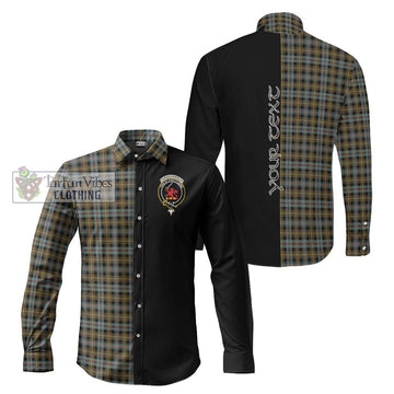 Farquharson Weathered Tartan Long Sleeve Button Shirt with Family Crest and Half Of Me Style