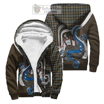 Farquharson Weathered Tartan Sherpa Hoodie with Epic Bagpipe Style