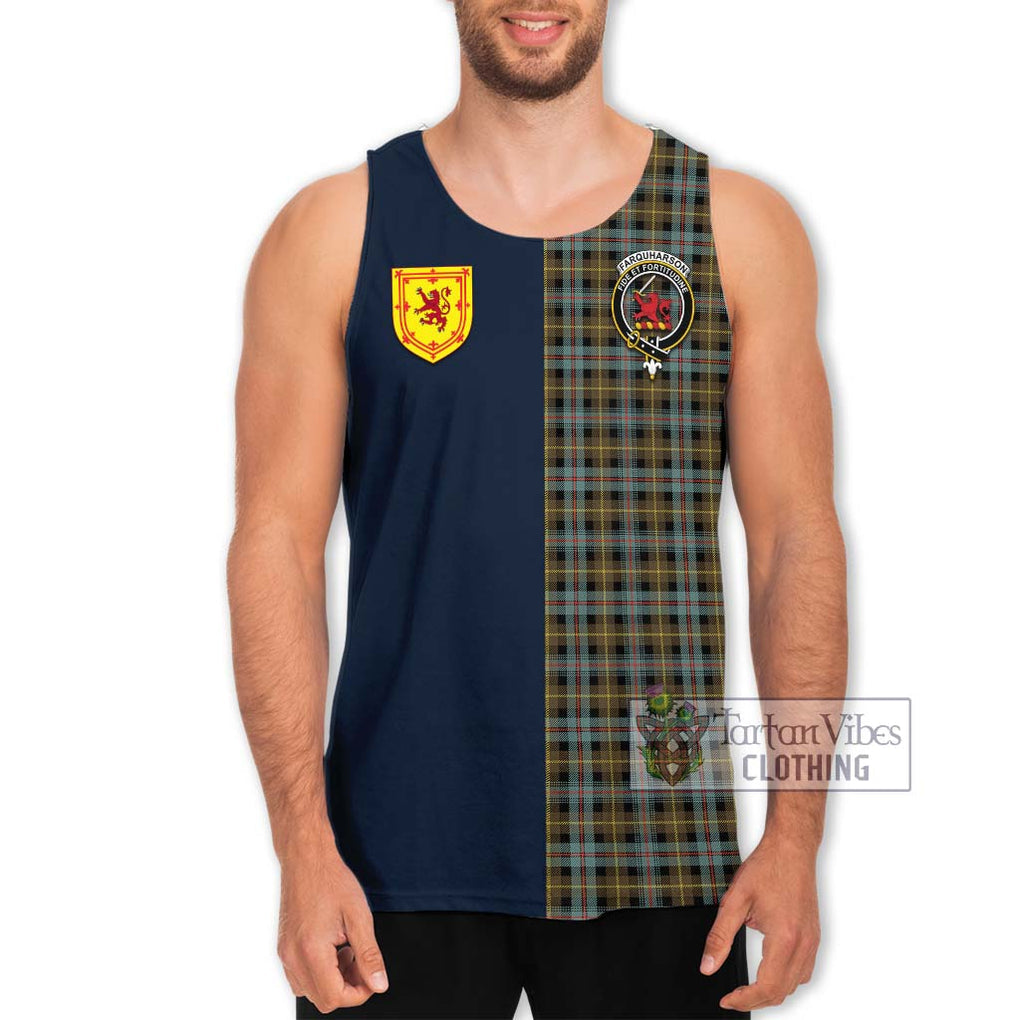 Tartan Vibes Clothing Farquharson Weathered Tartan Men's Tank Top with Scottish Lion Royal Arm Half Style