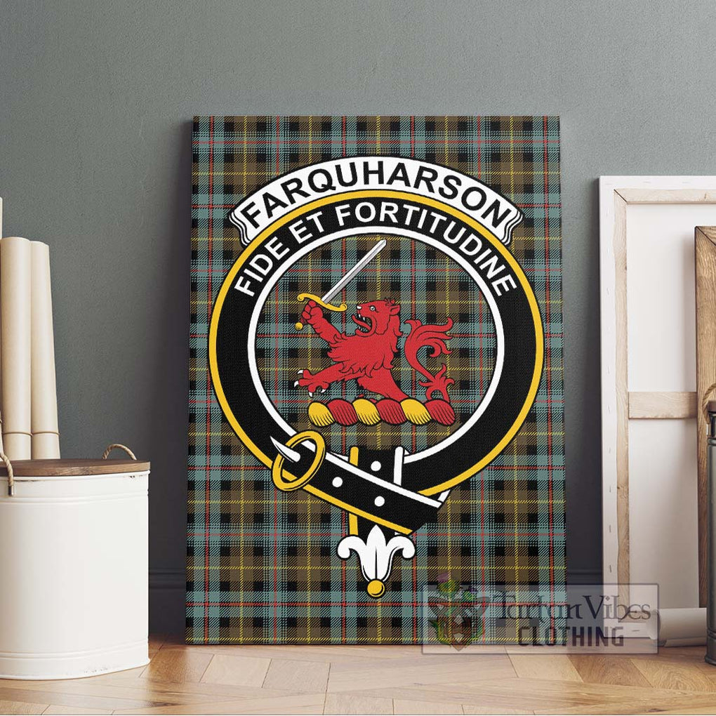 Farquharson Weathered Tartan Canvas Print Wall Art with Family Crest Without Frame - Tartan Vibes Clothing