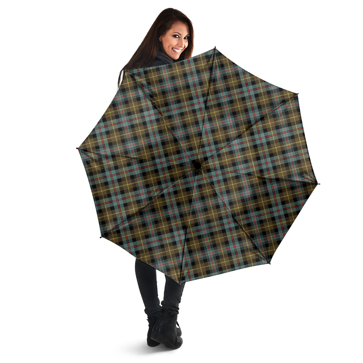 Farquharson Weathered Tartan Umbrella - Tartanvibesclothing