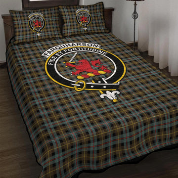 Farquharson Weathered Tartan Quilt Bed Set with Family Crest