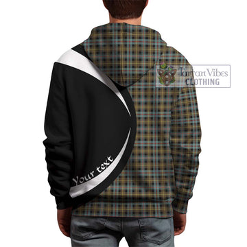 Farquharson Weathered Tartan Hoodie with Family Crest Circle Style