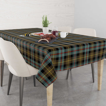 Farquharson Weathered Tartan Tablecloth with Family Crest