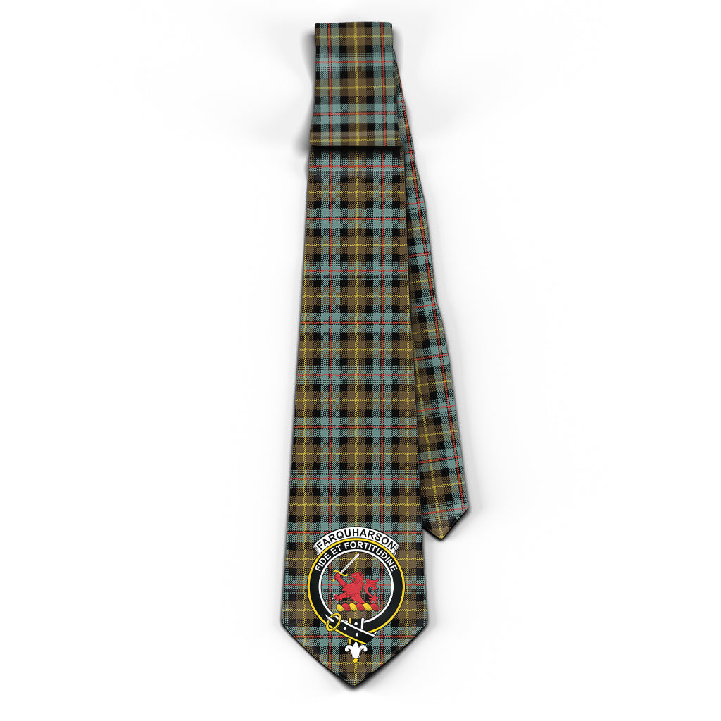 Farquharson Weathered Tartan Classic Necktie with Family Crest - Tartan Vibes Clothing