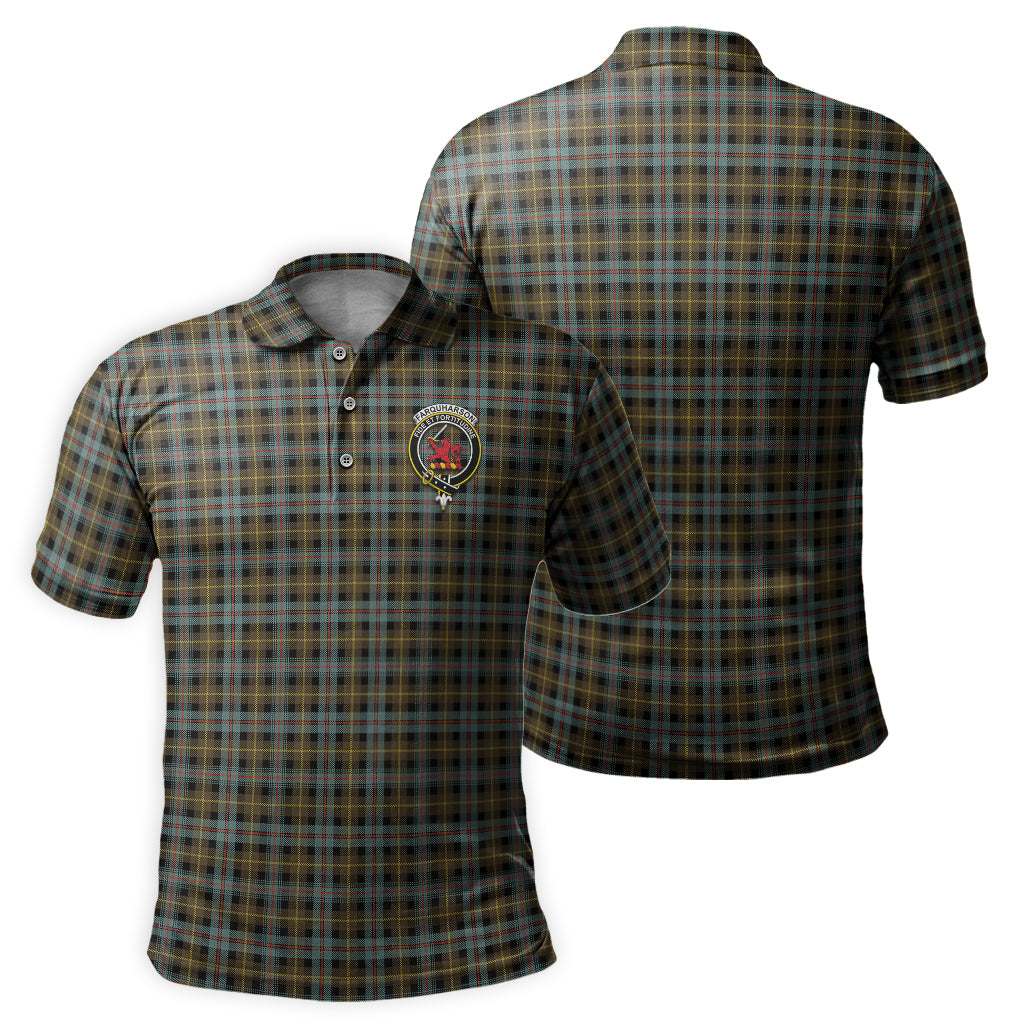 Farquharson Weathered Tartan Men's Polo Shirt with Family Crest - Tartan Vibes Clothing