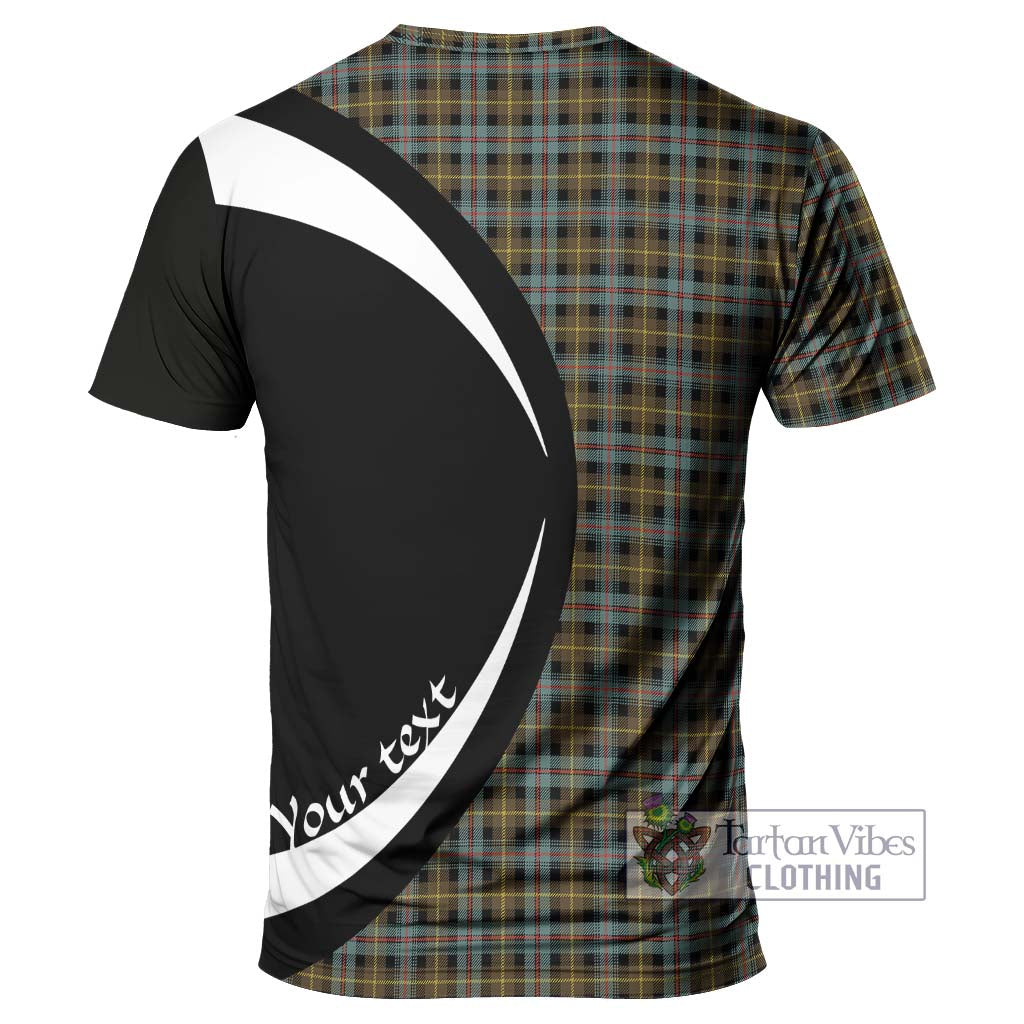 Tartan Vibes Clothing Farquharson Weathered Tartan T-Shirt with Family Crest Circle Style